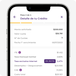 Confirma el detalle, autorízalo y tu Crédito de Consumo ya está listo.