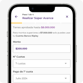 Simula el monto y el número de cuotas.